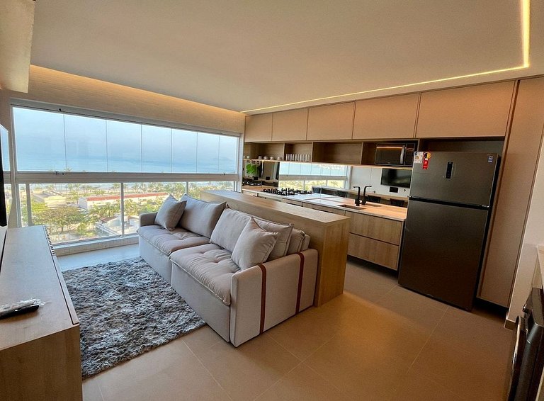Apto NOVO com vista incrível p/a praia da enseada